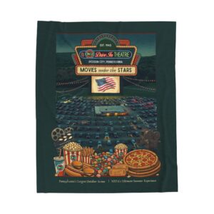 Drive-In Movie Night Velveteen Plush Blanket
