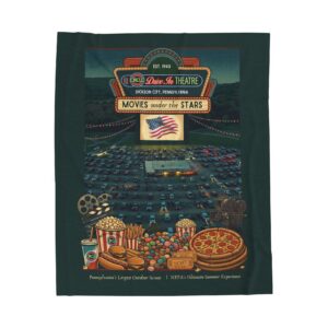 Drive-In Movie Night Velveteen Plush Blanket